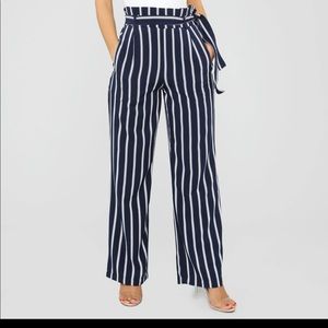 Stripped Paper Bag Pants